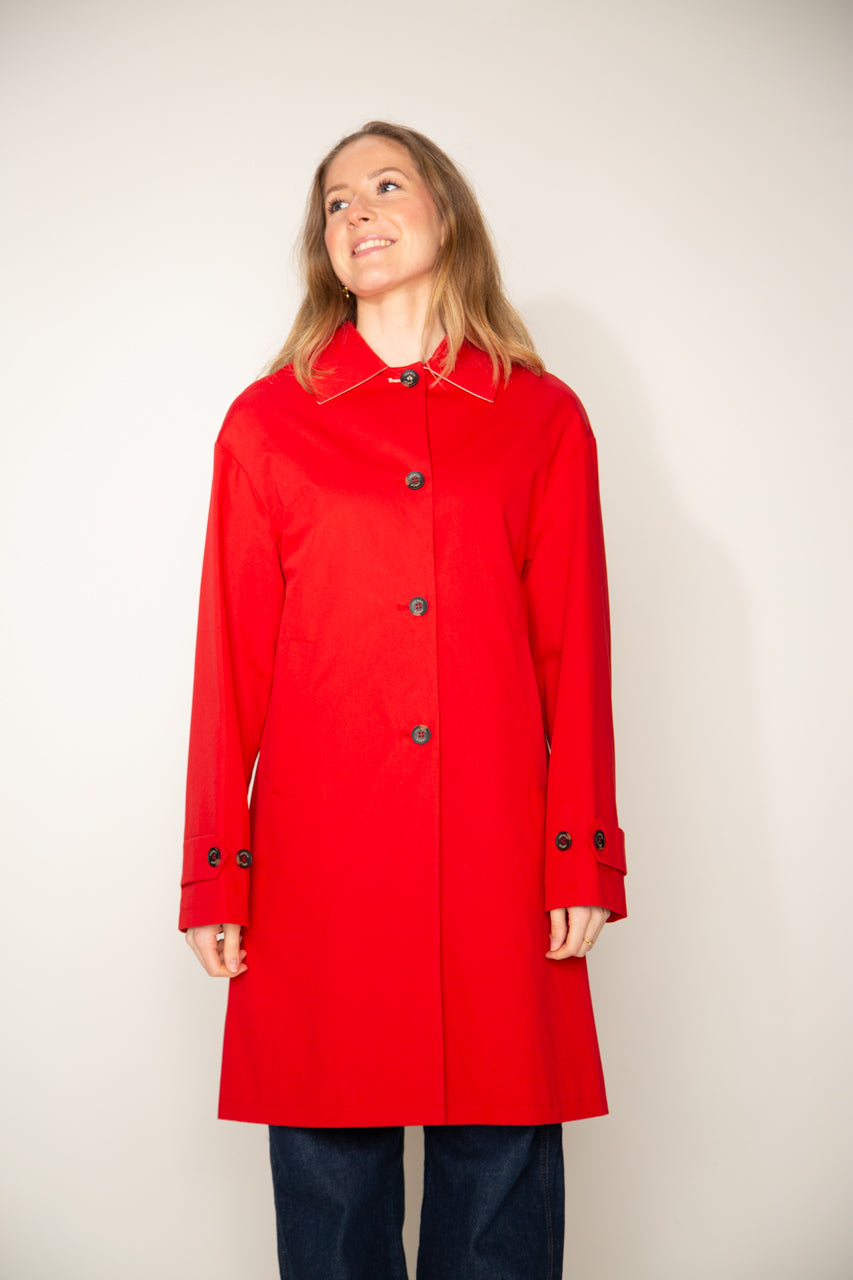 Sleek DAX-Redding coat in pure premium cotton red