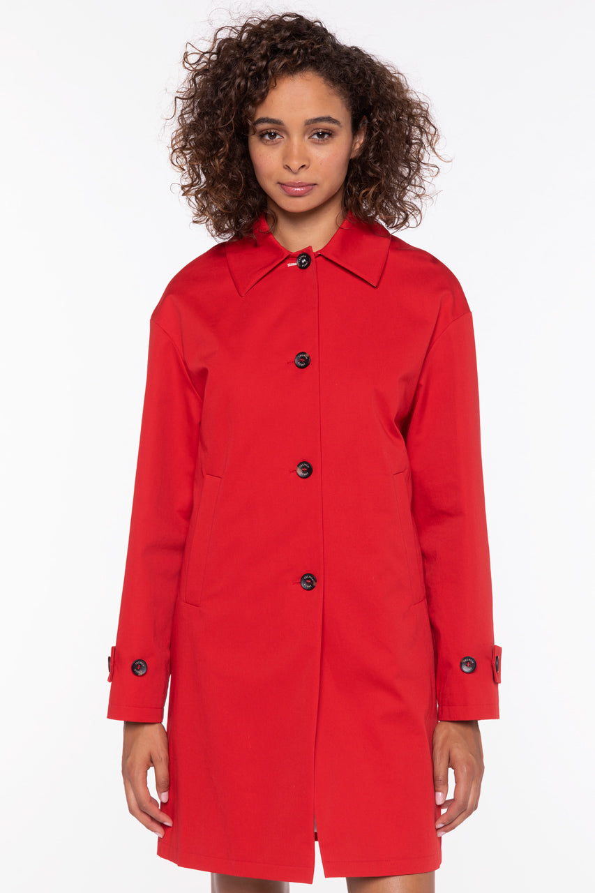 Manteau DAX-Redding épuré en pur coton premium rouge