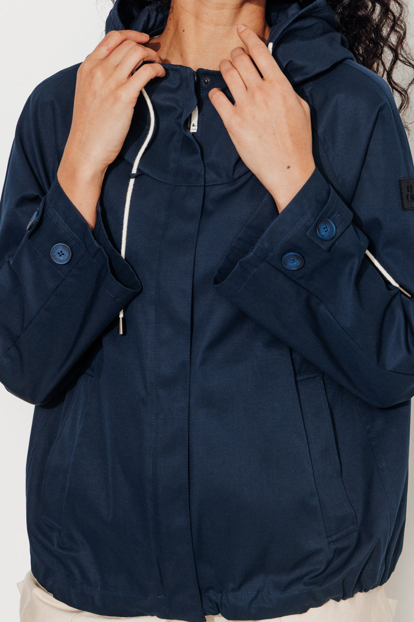 TANZAC - TANZAC - Parka courte déperlante MARINE - Trench & Coat