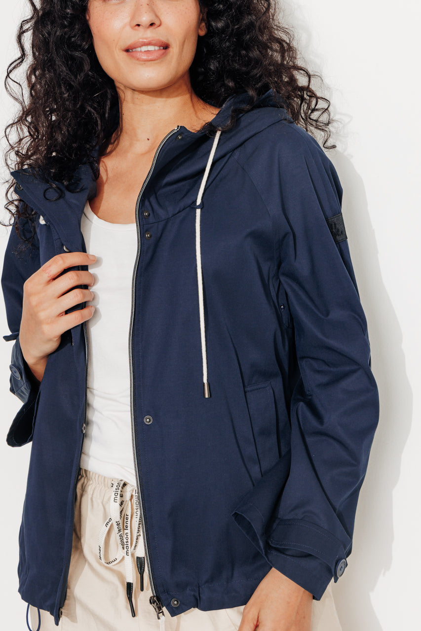TANZAC - TANZAC - Parka courte déperlante MARINE - Trench & Coat