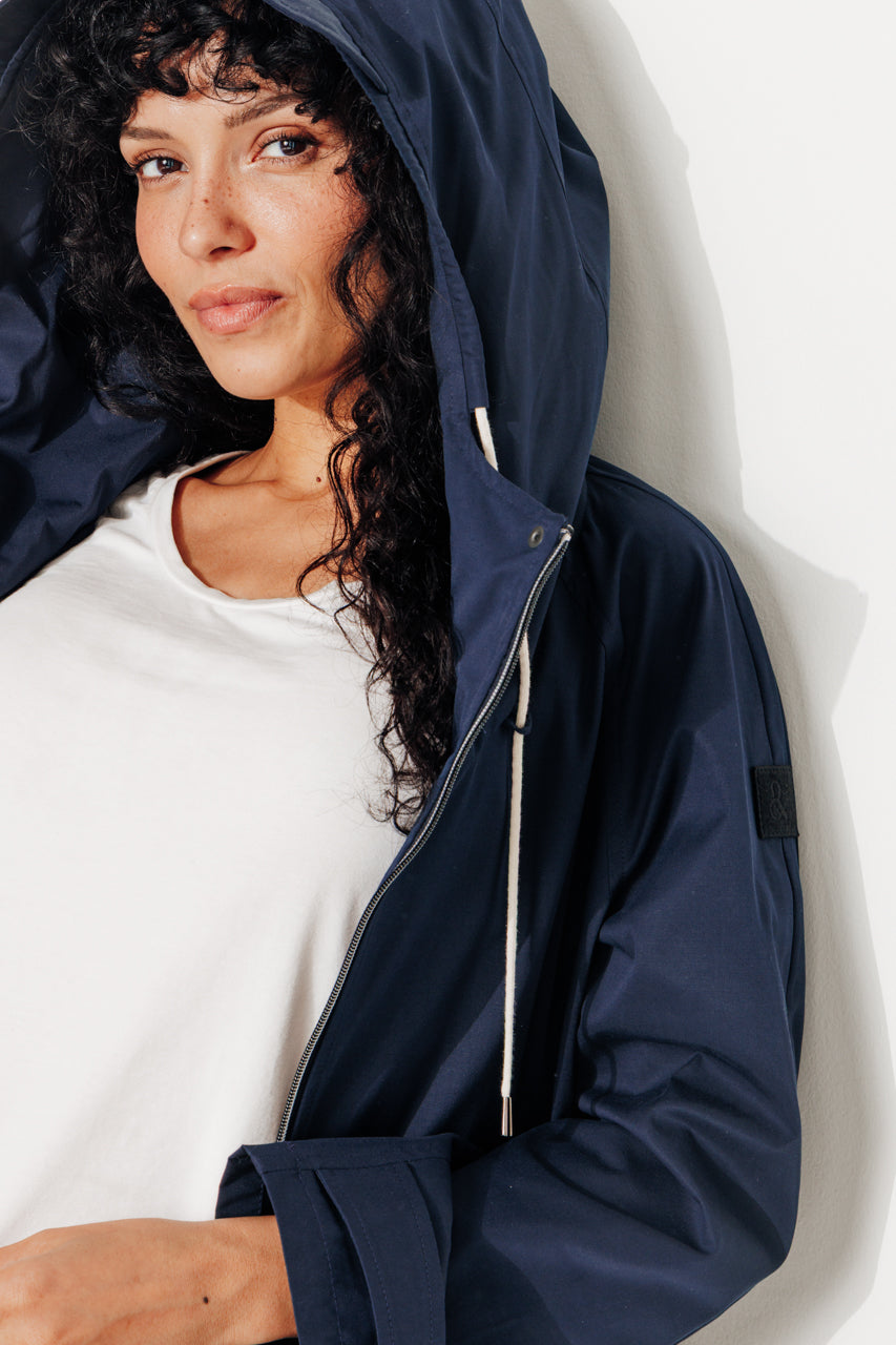 TANZAC - TANZAC - Parka courte déperlante MARINE - Trench & Coat