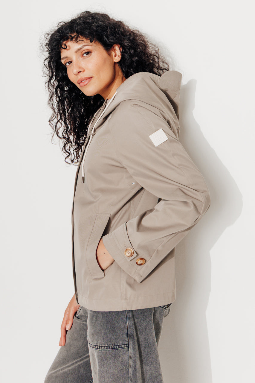 TANZAC - Parka courte déperlante KAKI - Trench & Coat