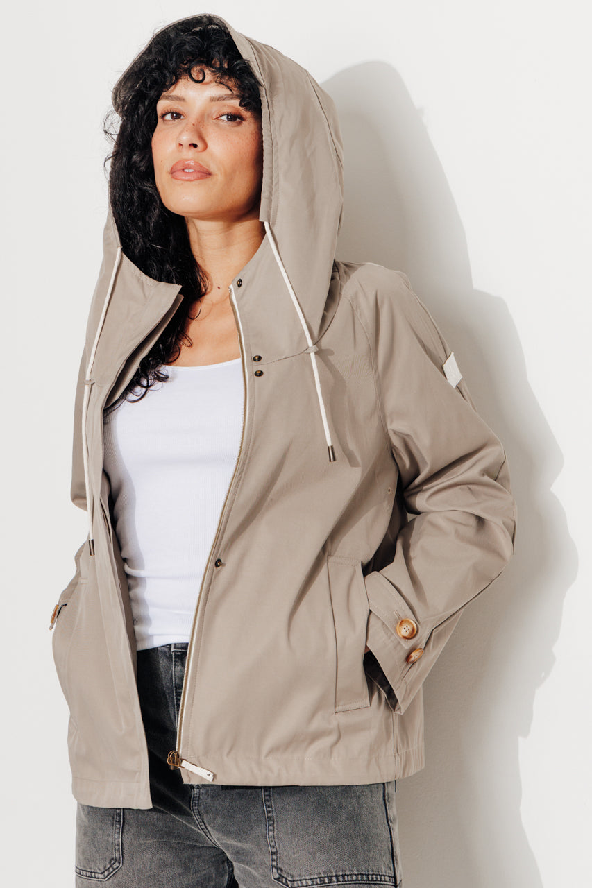 TANZAC - Parka courte déperlante KAKI - Trench & Coat