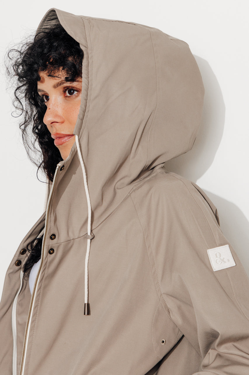 TANZAC - Parka courte déperlante KAKI - Trench & Coat