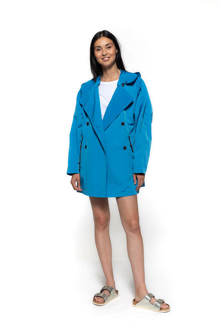 Electric blue trench coat discount