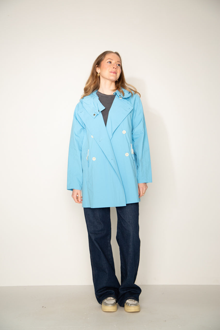 Berhet- Parka à capuche en coton bleu