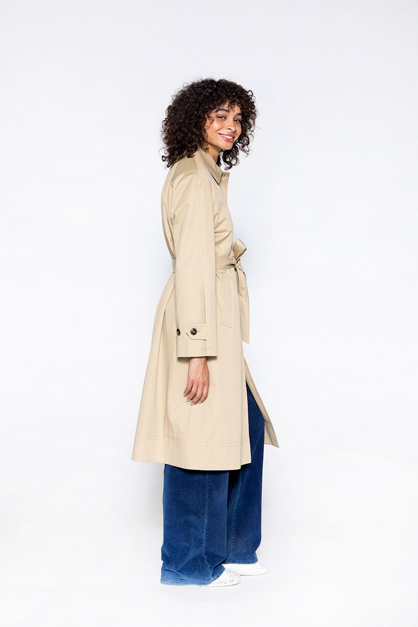OZON GENEROUS TRENCH IN PURE COTTON BEIGE