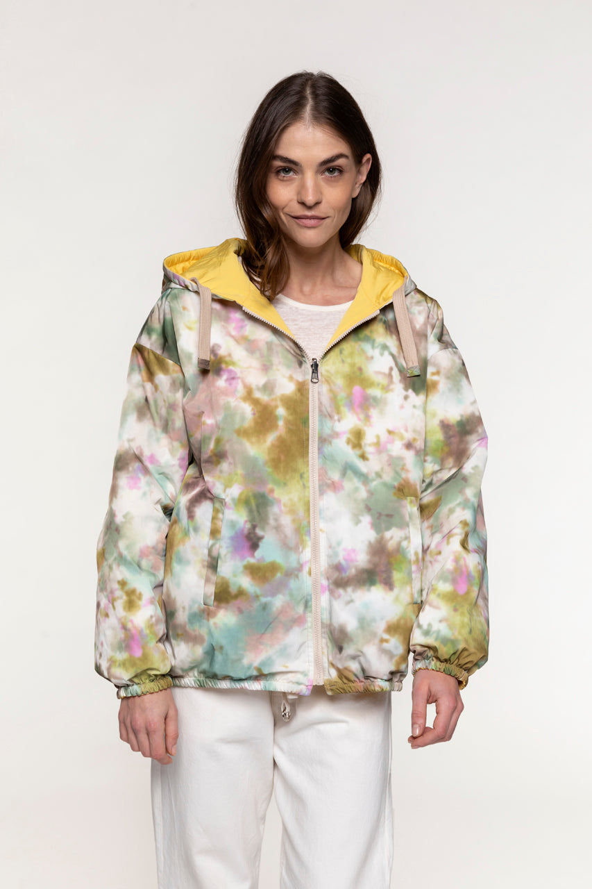 REVENS yellow reversible parka-Yellow reversible short parka