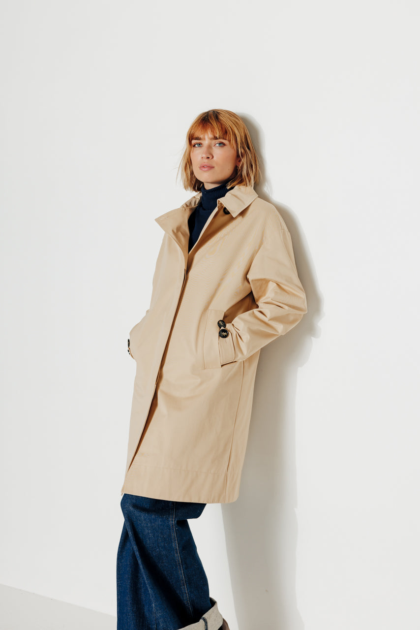 SAUZET - SAUZET - Trench oversize 100% coton déperlant BEIGE - Trench & Coat