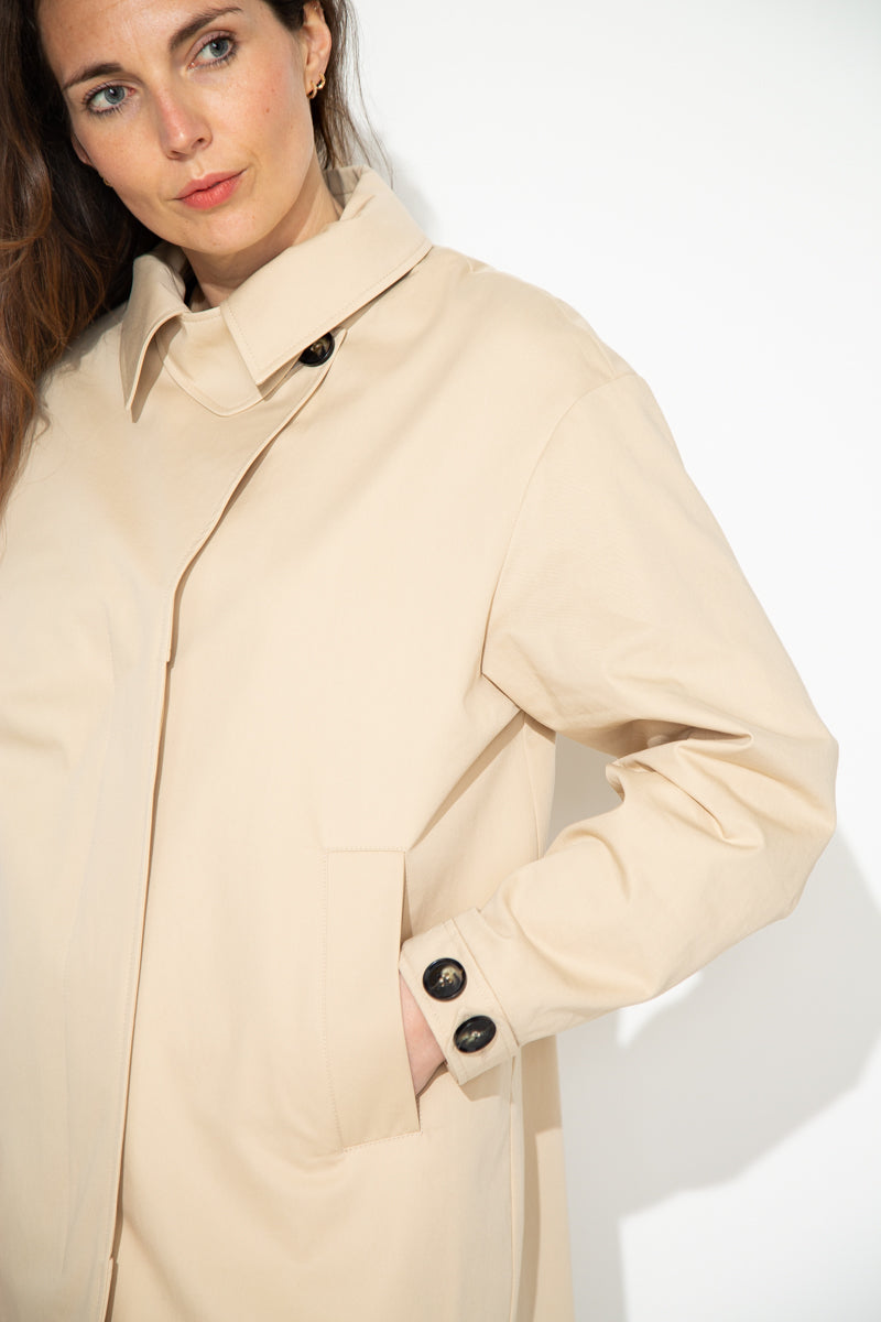 SAUZET - SAUZET - Trench oversize 100% coton déperlant BEIGE - Trench & Coat