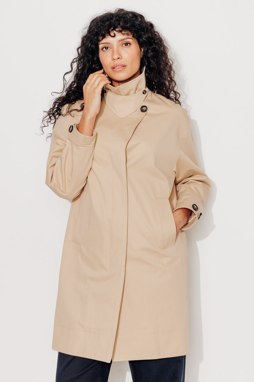 SAUZET - SAUZET - Trench oversize 100% coton déperlant BEIGE - Trench & Coat