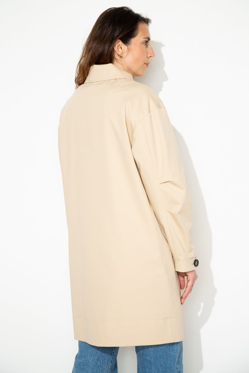 SAUZET - SAUZET - Trench oversize 100% coton déperlant BEIGE - Trench & Coat