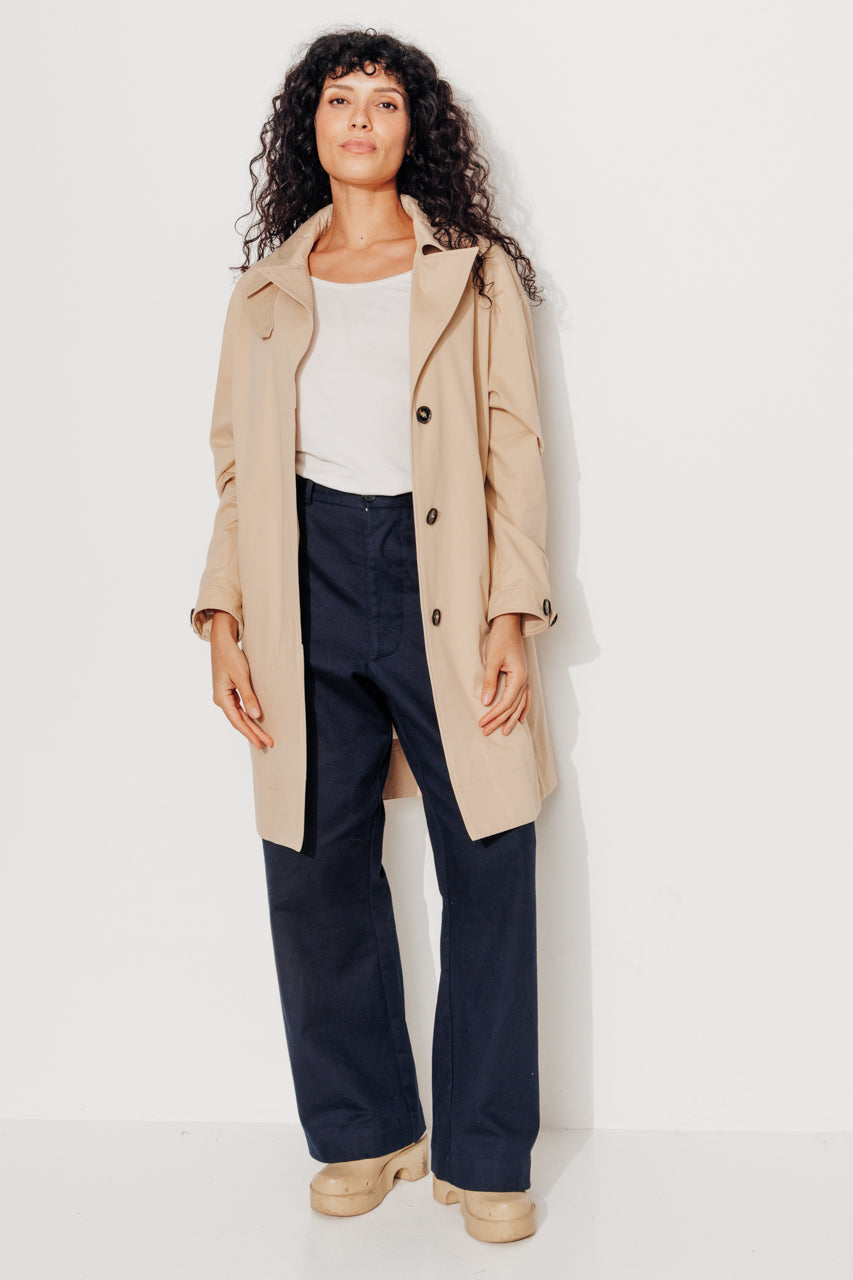 SAUZET - SAUZET - Trench oversize 100% coton déperlant BEIGE - Trench & Coat