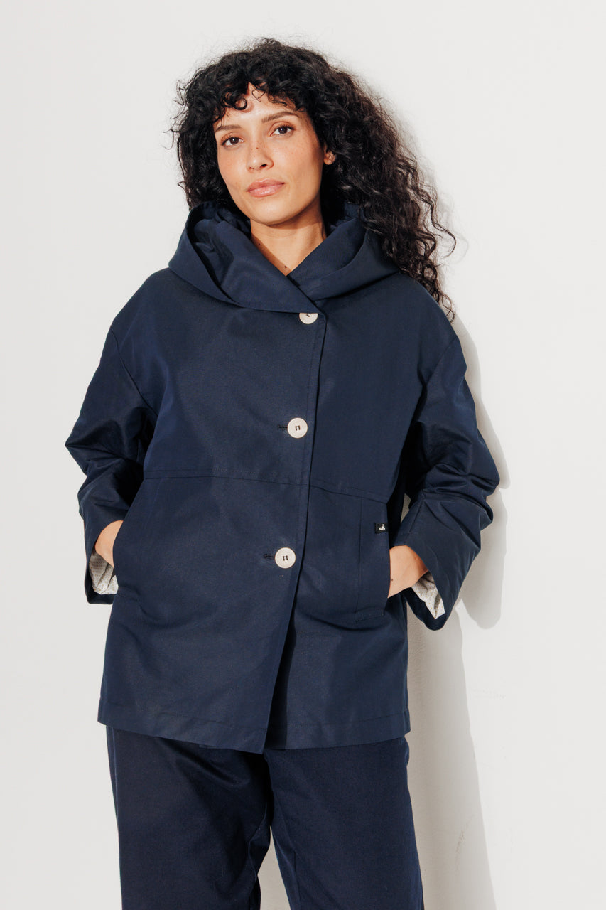 GRENADIER - Parka courte oversize, déperlante MARINE - Trench & Coat