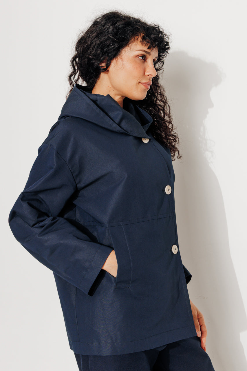 GRENADIER - Parka courte oversize, déperlante MARINE - Trench & Coat