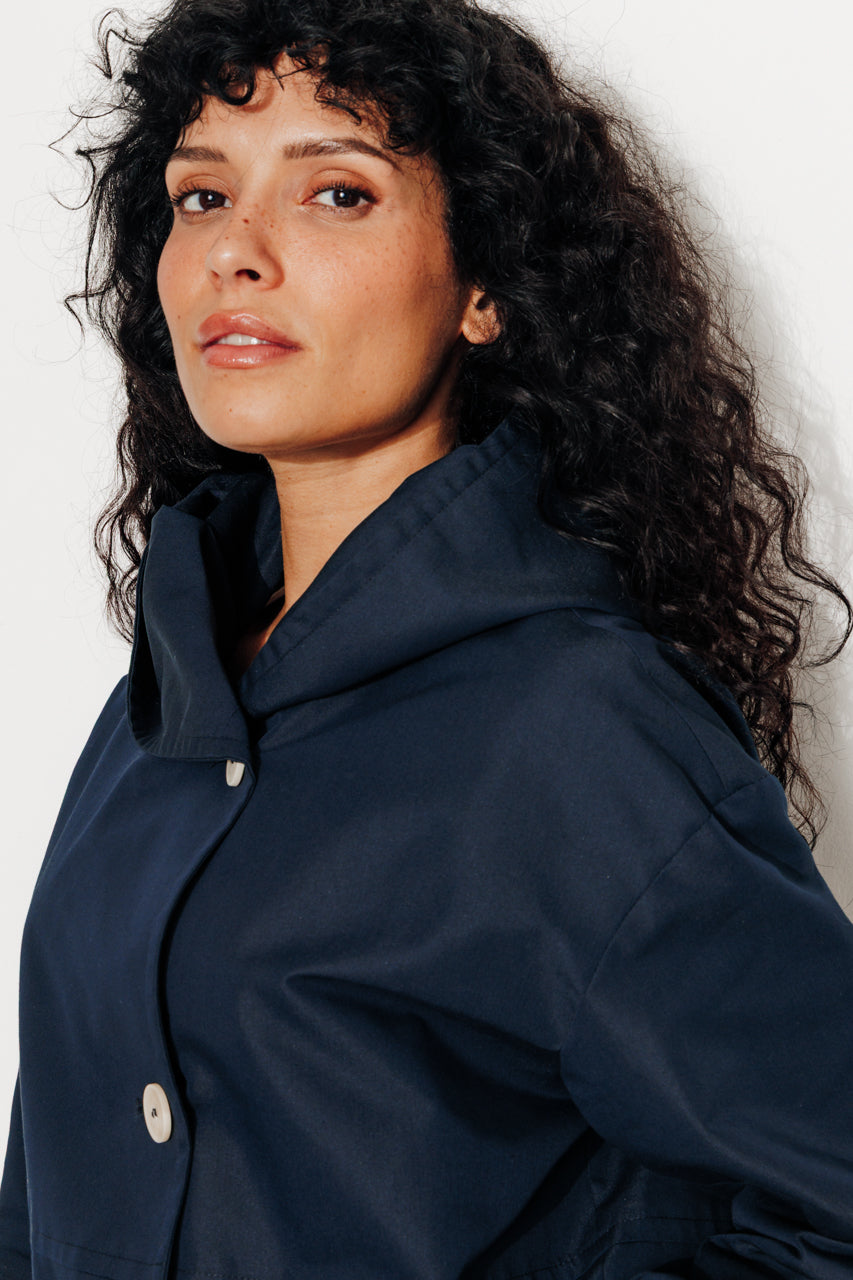 GRENADIER - Parka courte oversize, déperlante MARINE - Trench & Coat