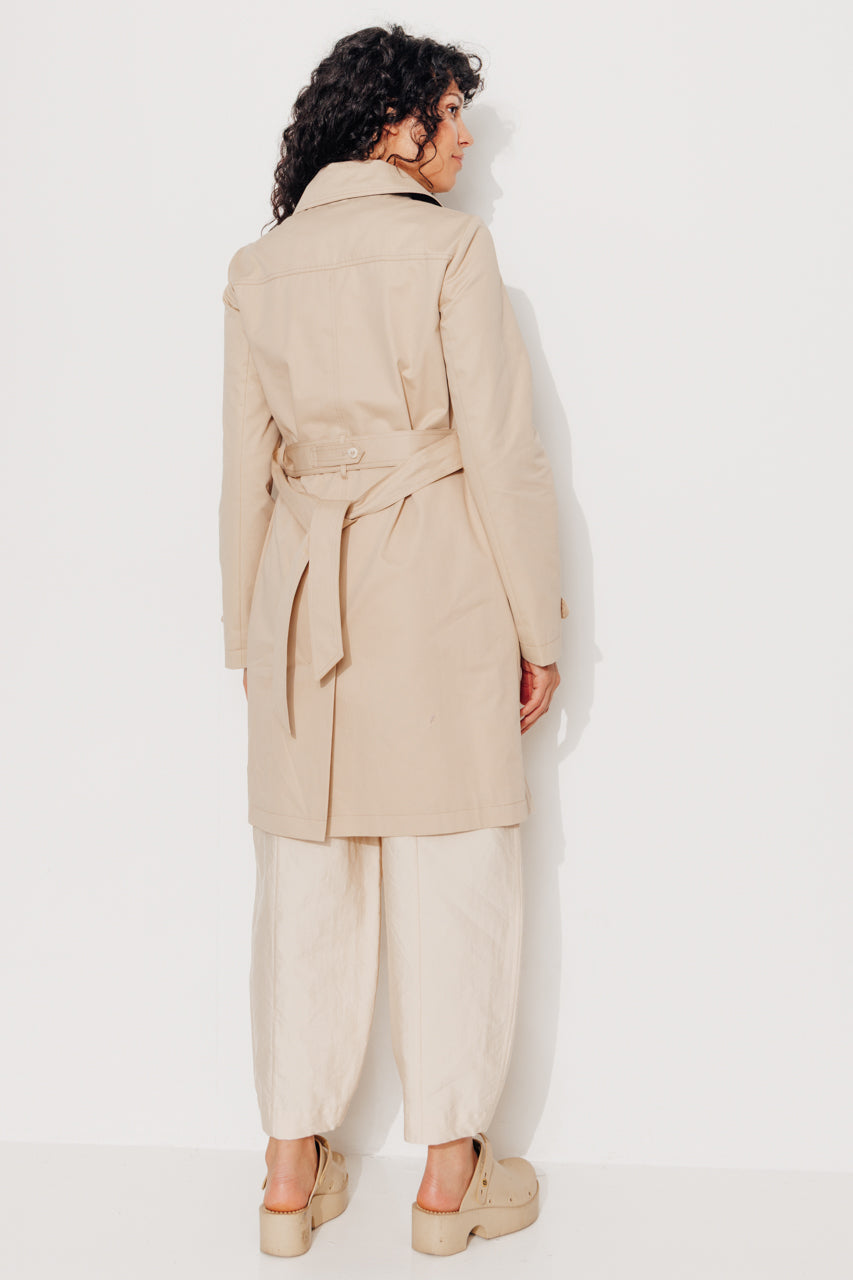ROSEAU - Trench féminin 100% coton premium déperlant BEIGE - Trench & Coat