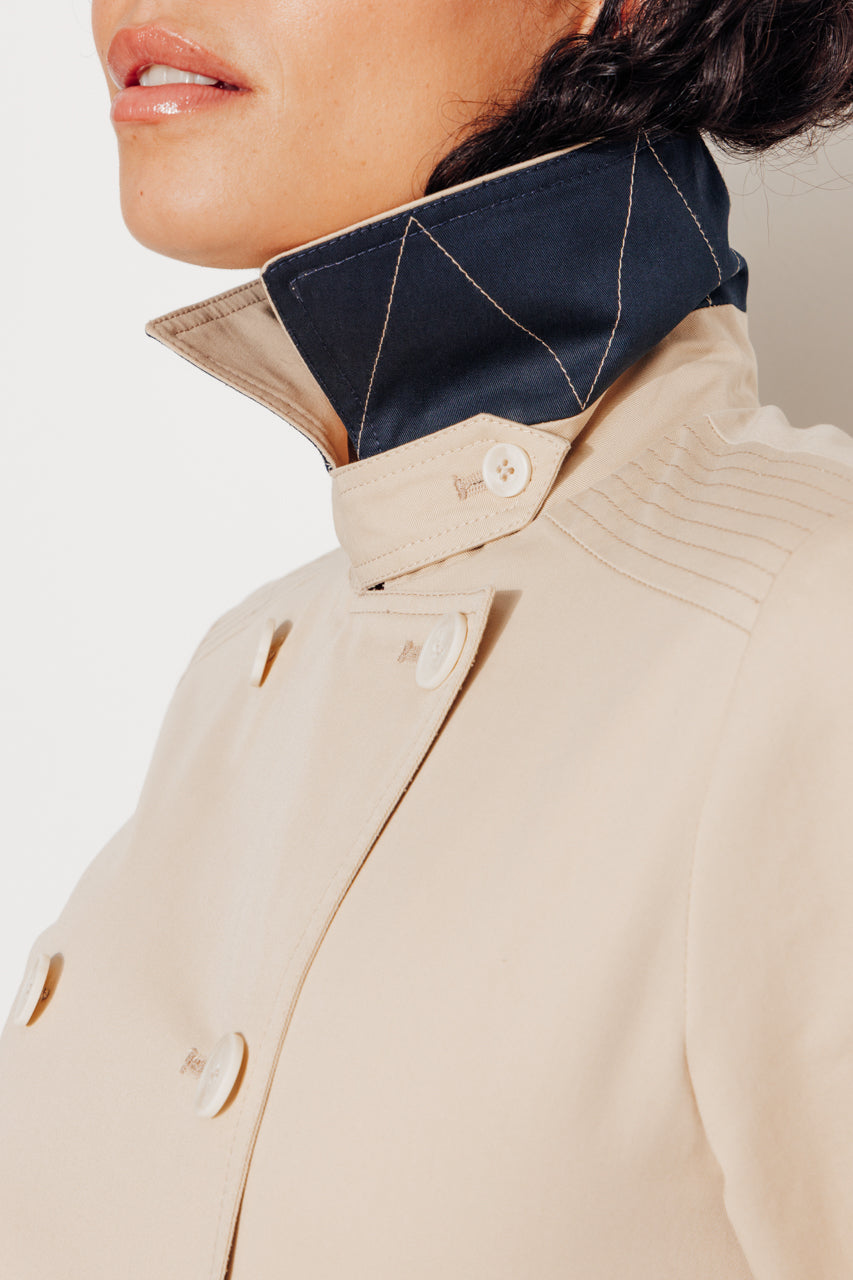ROSEAU - Trench féminin 100% coton premium déperlant BEIGE - Trench & Coat
