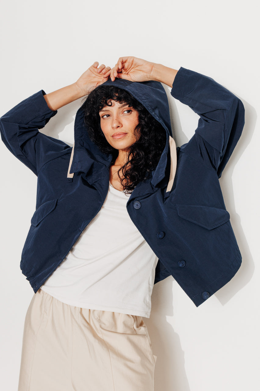 SUREAU - Veste courte, légère et déperlante MARINE - Trench & Coat