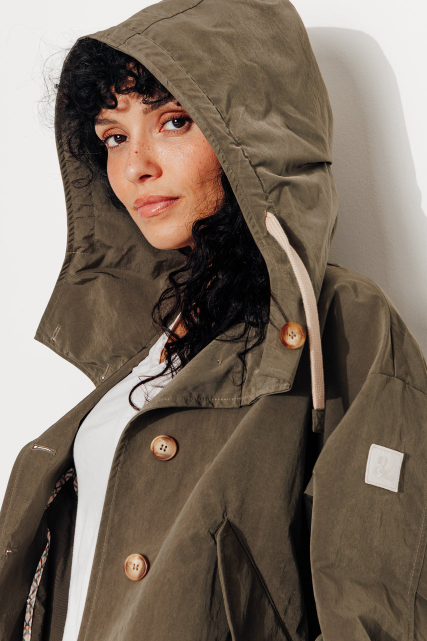 SUREAU - Veste courte, légère et déperlante KAKI - Trench & Coat
