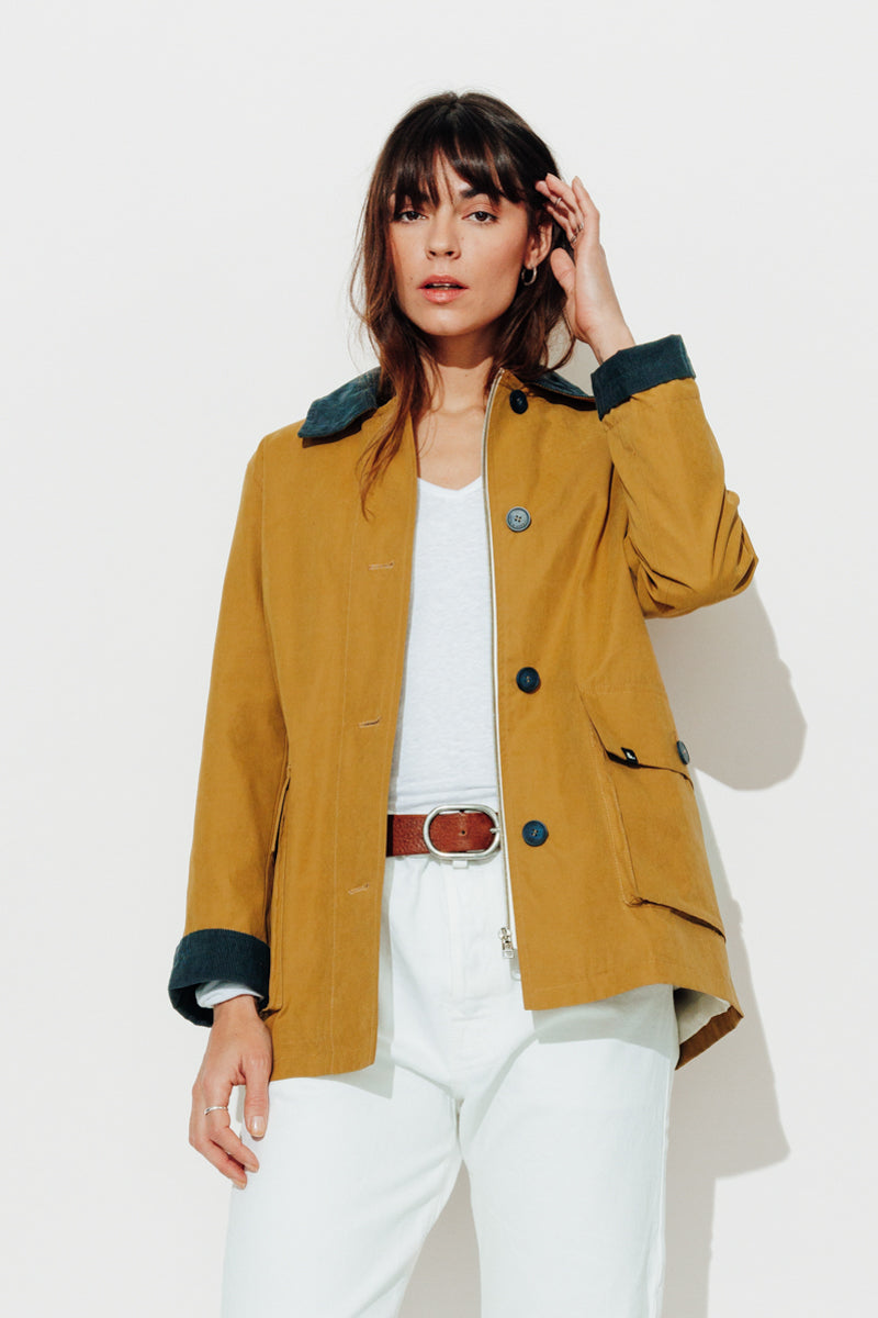 Trench Coat France Veste courte esprit barbour moutarde Printemps-Été 2025 Outlet en ligne Vêtements