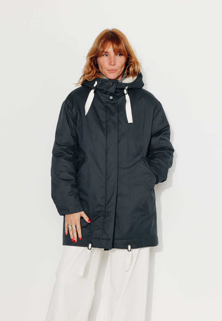 FICUS - FICUS - Parka généreuse en gabardine de coton bleu marine Bleu marine / Navy blue - Trench & Coat
