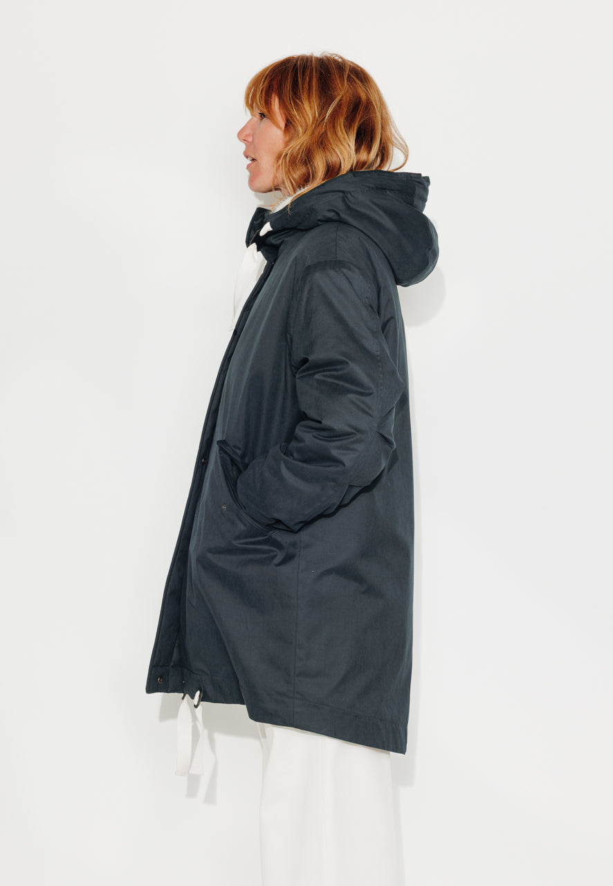 FICUS - FICUS - Parka généreuse en gabardine de coton bleu marine Bleu marine / Navy blue - Trench & Coat