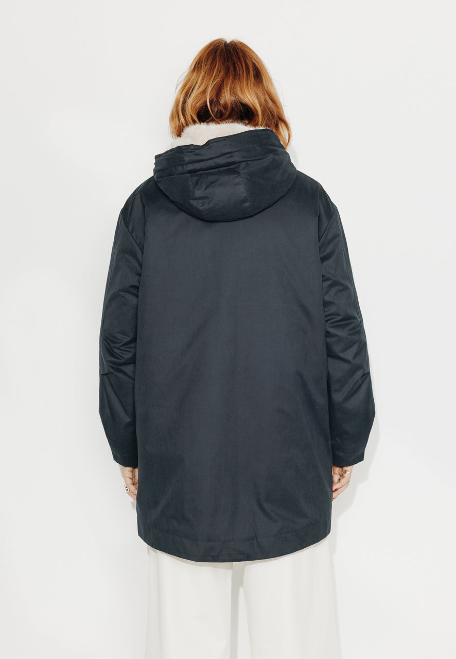 FICUS - FICUS - Parka généreuse en gabardine de coton bleu marine Bleu marine / Navy blue - Trench & Coat