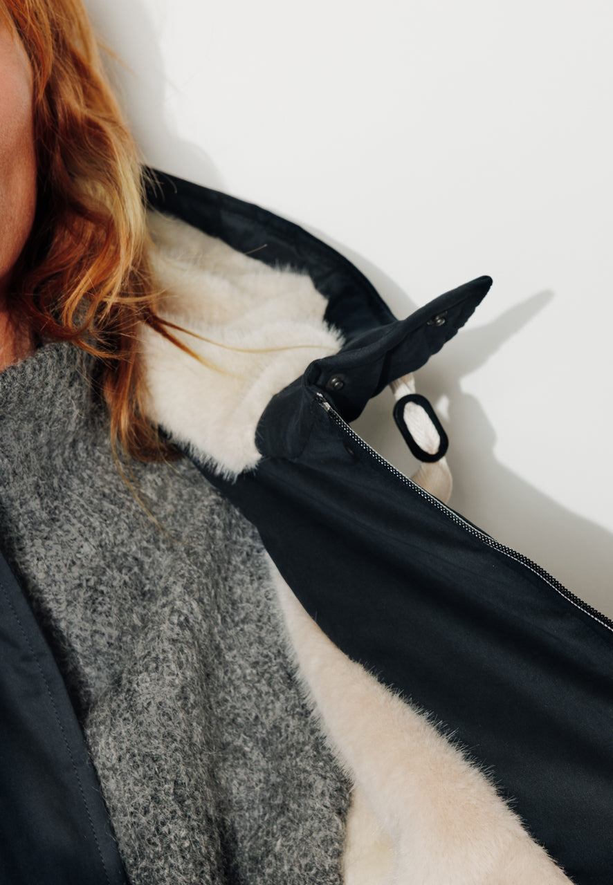 FICUS - FICUS - Parka généreuse en gabardine de coton bleu marine Bleu marine / Navy blue - Trench & Coat