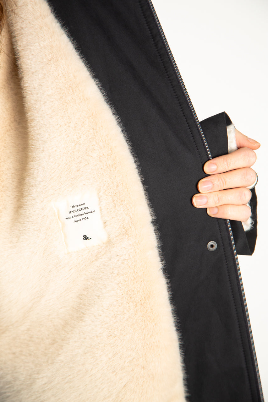 FICUS - FICUS - Parka généreuse en gabardine de coton bleu marine Bleu marine / Navy blue - Trench & Coat