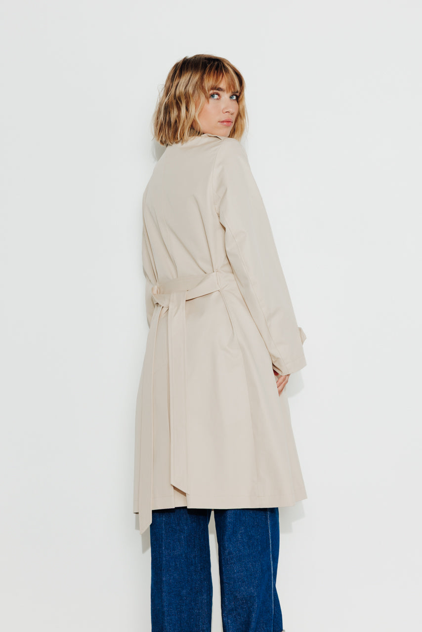 MAROCA - MAROCA - Trench long 100% coton déperlant et velours beige BEIGE - Trench & Coat