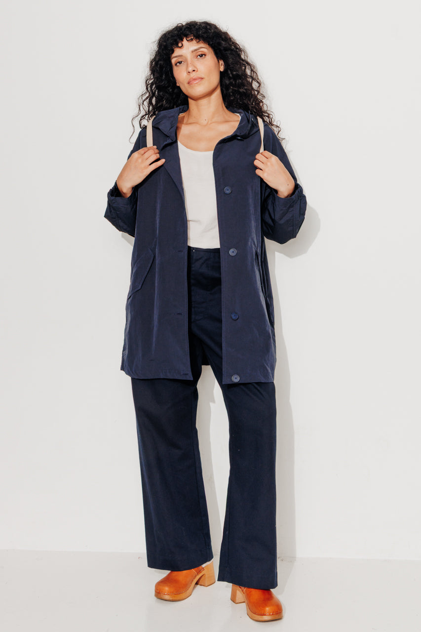 CORNUS - Parka décontractée à capuche déperlante marine MARINE - Trench & Coat