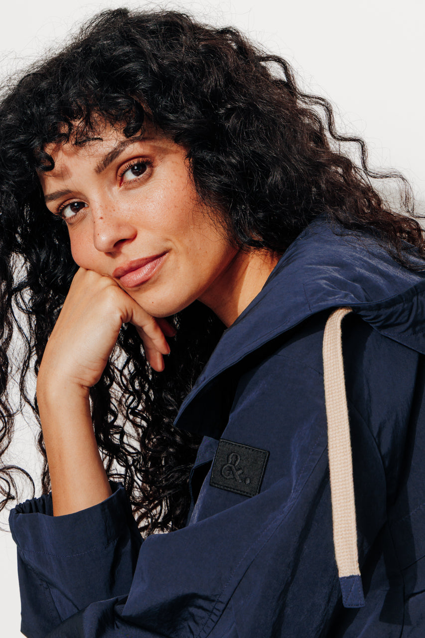 CORNUS - Parka décontractée à capuche déperlante marine MARINE - Trench & Coat