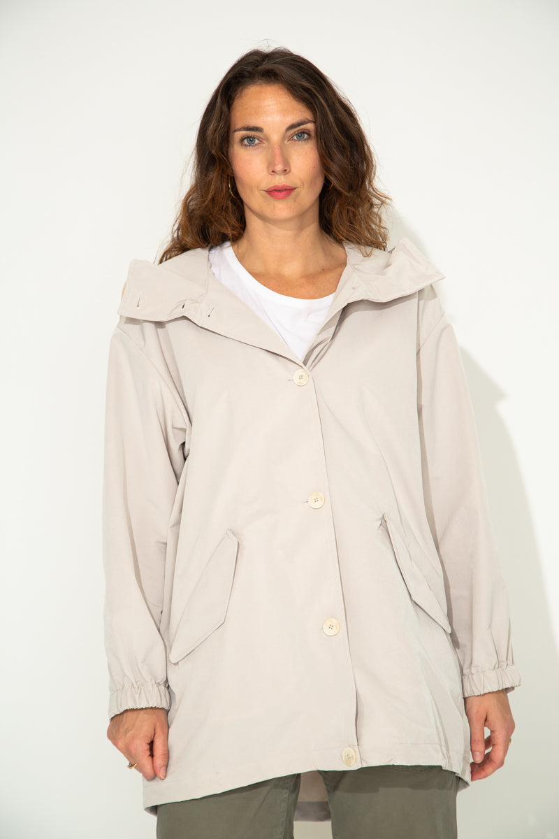 CORNUS - Parka décontractée à capuche déperlante crème CREME - Trench & Coat