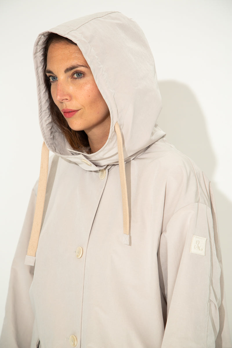CORNUS - CORNUS - Parka décontractée à capuche déperlante crème CREME - Trench & Coat