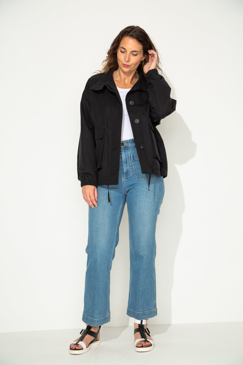 MUSA - Blouson oversize coton, doublé NOIR - Trench & Coat