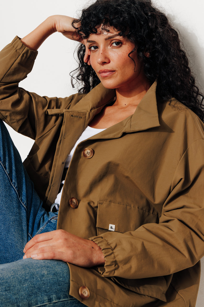 MUSA - Blouson oversize coton, doublé BRONZE - Trench & Coat