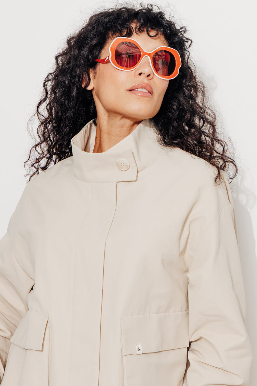 MUSA - Blouson oversize coton, doublé SABLE - Trench & Coat
