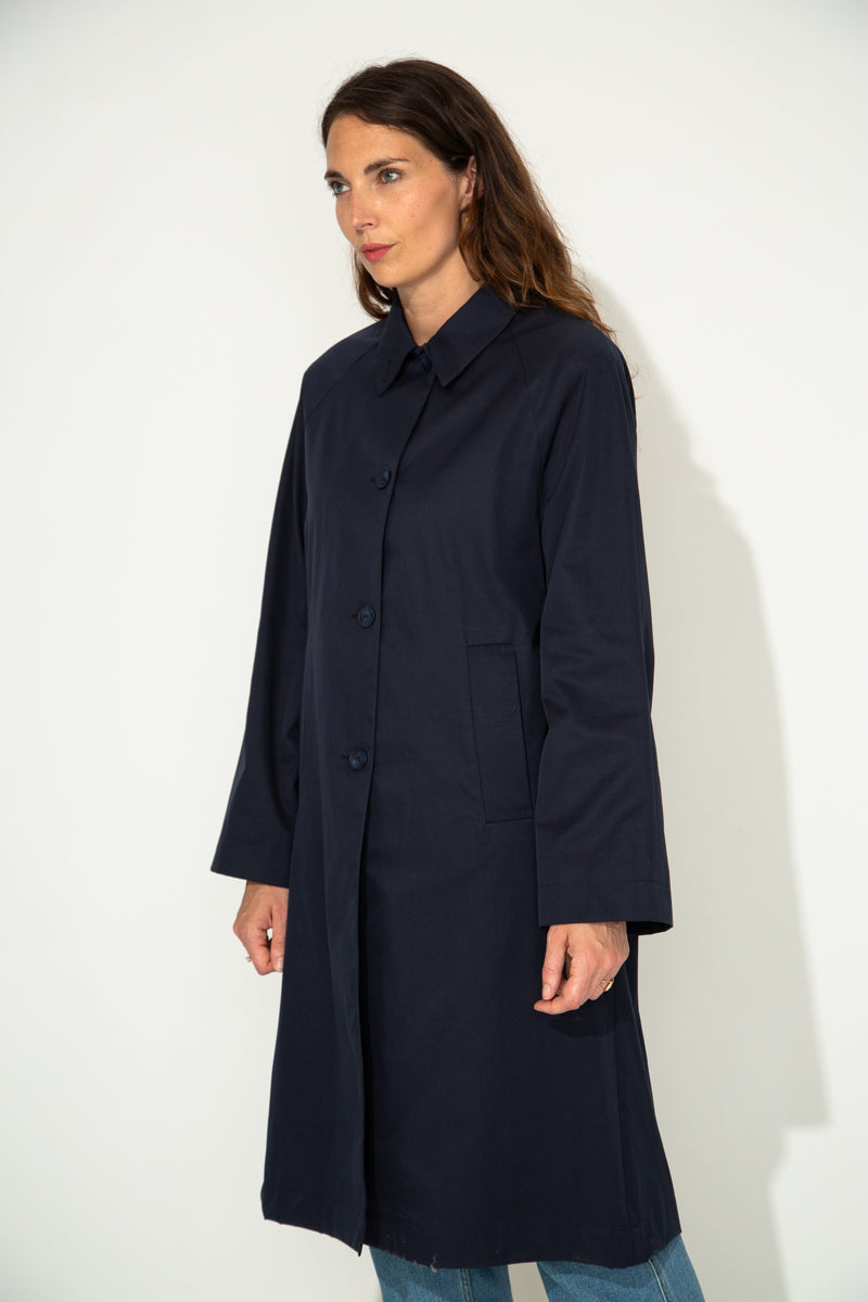 ROSALES - ROSALES - Imper volume ample toucher doux aspect coton MARINE - Trench & Coat