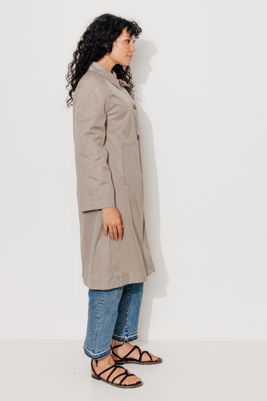 ROSALES - Imper volume ample toucher doux aspect coton KAKI - Trench & Coat