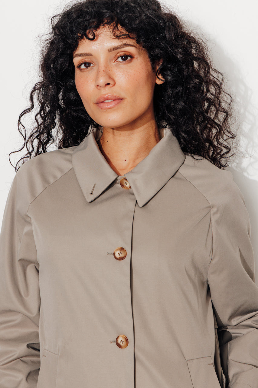 ROSALES - ROSALES - Imper volume ample toucher doux aspect coton KAKI - Trench & Coat