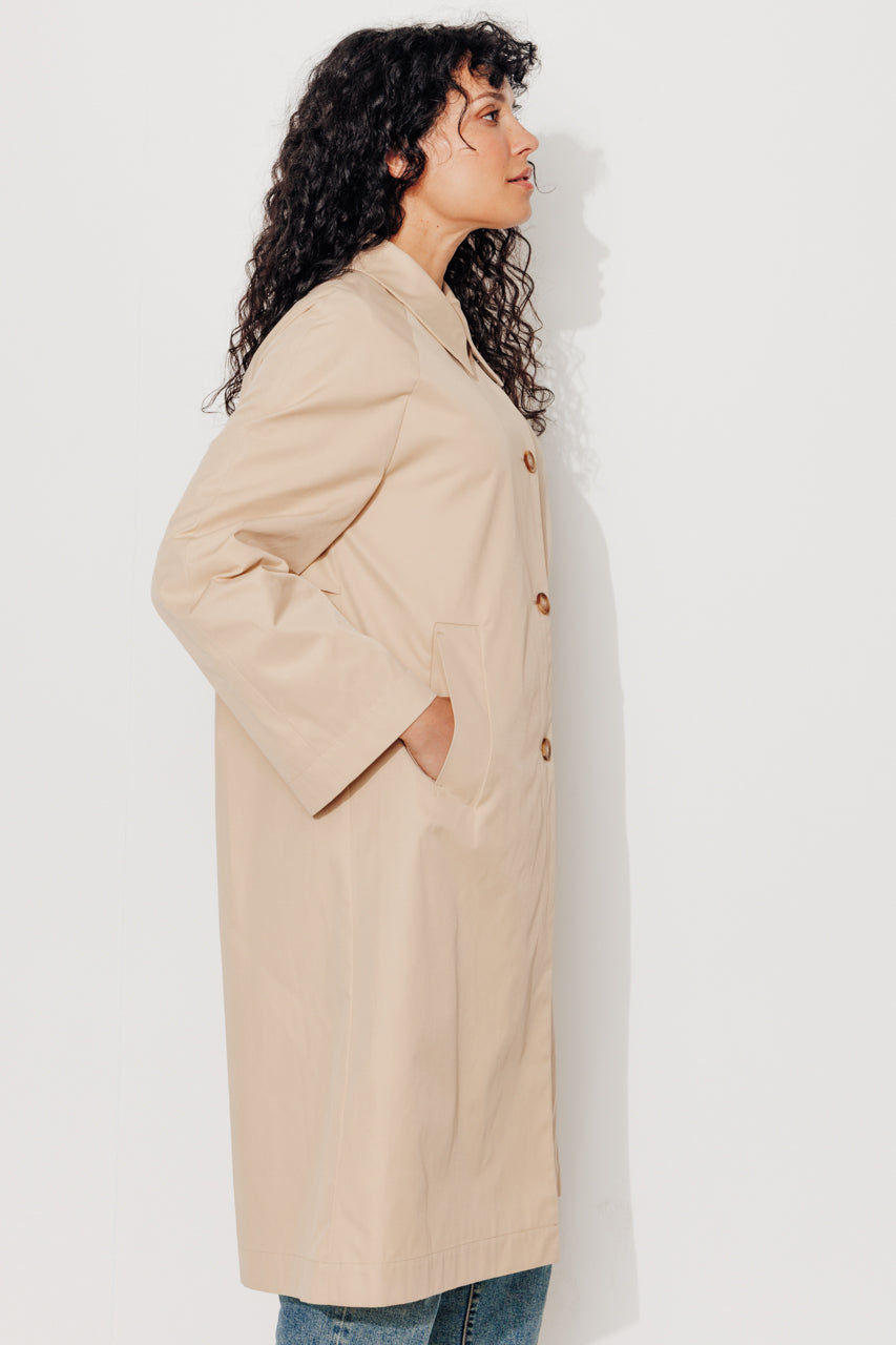 ROSALES - Imper volume ample toucher doux aspect coton SABLE - Trench & Coat