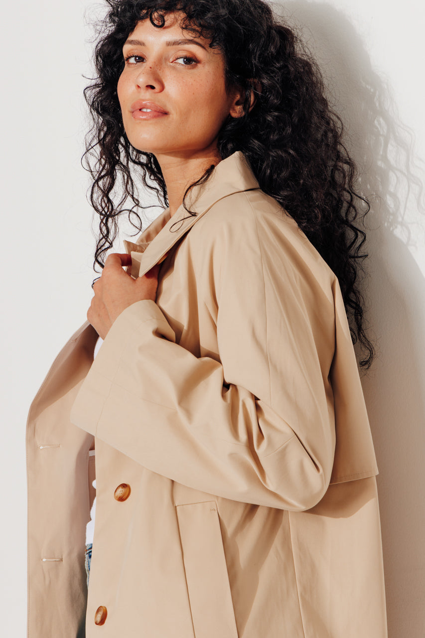 ROSALES - ROSALES- Imper volume ample toucher doux aspect coton SABLE - Trench & Coat