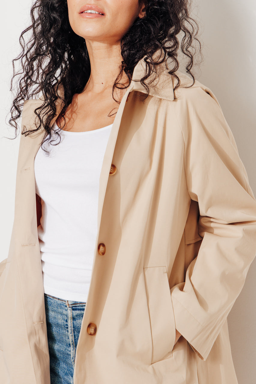 ROSALES - ROSALES- Imper volume ample toucher doux aspect coton SABLE - Trench & Coat