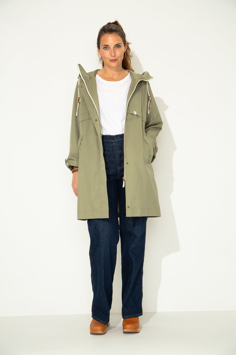 ALBIZIA - Parka oversize toucher doux aspect coton KAKI - Trench & Coat