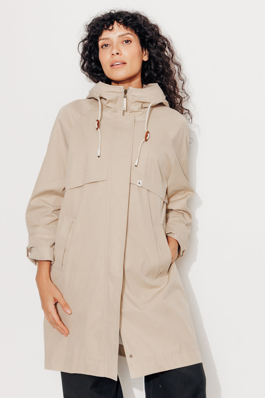 ALBIZIA - Parka oversize toucher doux aspect coton SABLE - Trench & Coat