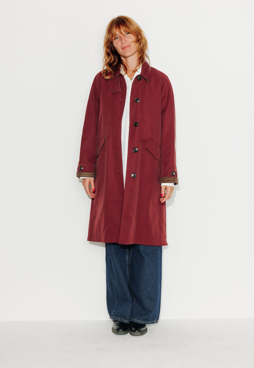 PARROTIA - PARROTIA - Imperméable mi lon en coton déperlant bordeaux BORDEAUX - Trench & Coat
