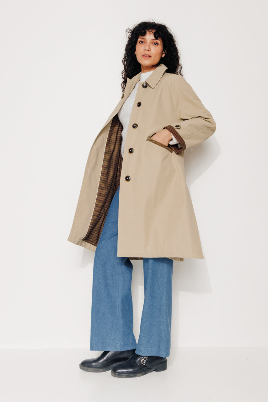 PARROTIA - PARROTIA - Imperméable mi long en coton déperlant camel CAMEL - Trench & Coat
