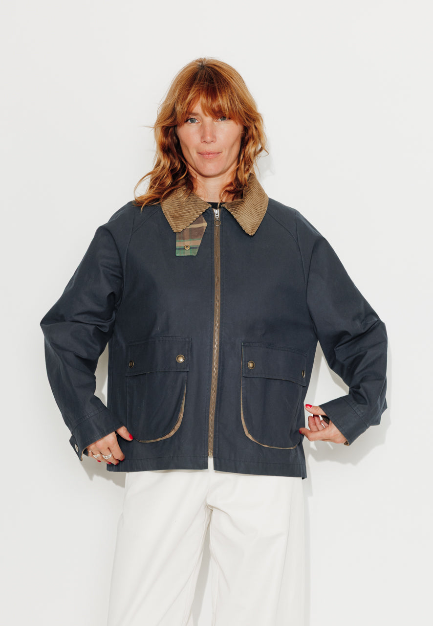 SORBUS - SORBUS - Imperméable court oversize en coton staywax marine MARINE - Trench & Coat