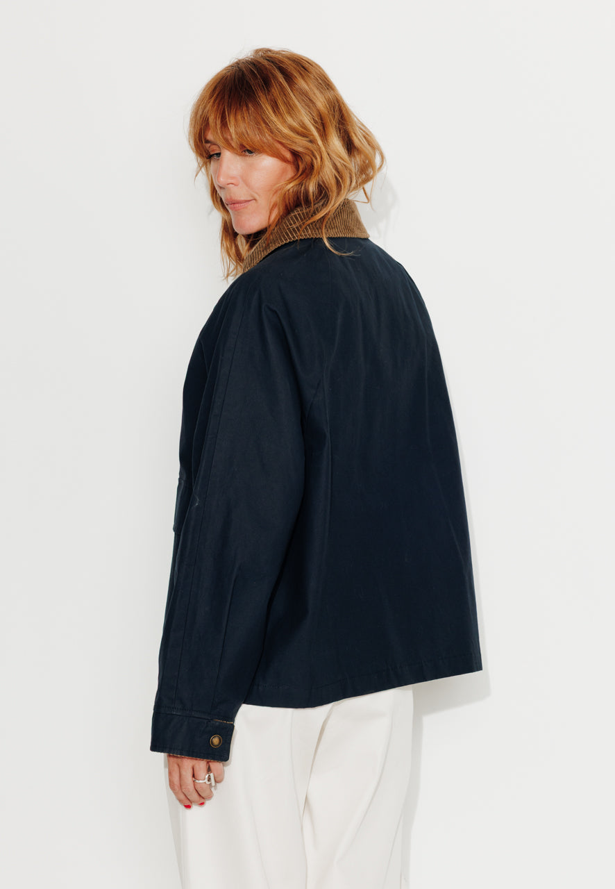 SORBUS - SORBUS - Imperméable court oversize en coton staywax marine MARINE - Trench & Coat